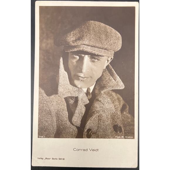 2 German Unused 1920's Conrad Veidt Postcards The Man Who Laughs Dr. Caligari - Picture 4 of 7